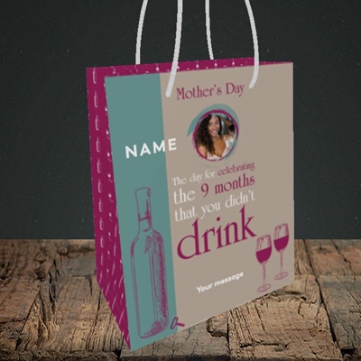 Picture of Didn't Drink, Mother's Day Design, Small Portrait Gift Bag