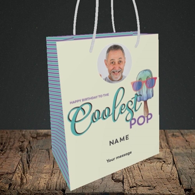 Picture of Coolest Pop, Birthday Design, Small portrait Gift Bag