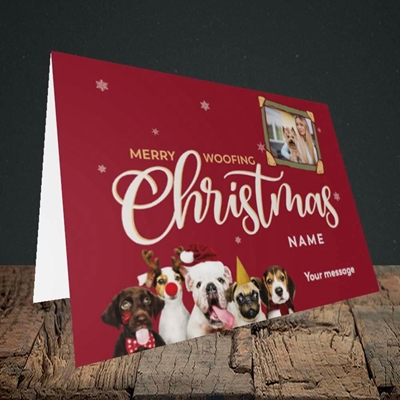 Picture of Woofing Christmas, Christmas Design, Landscape Greetings Card