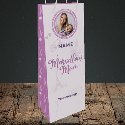 Picture of Marvellous Mum, Mother's Day Design, Bottle Bag