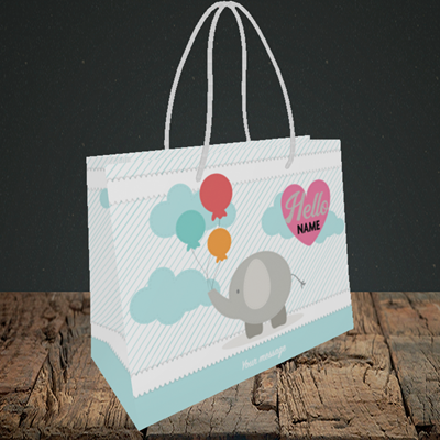 Picture of Elephant, New Baby Design, Small Landscape Gift Bag