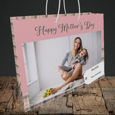 Picture of 1. Large Photo(Chequer), Mother's Day Design, Medium Landscape Gift Bag