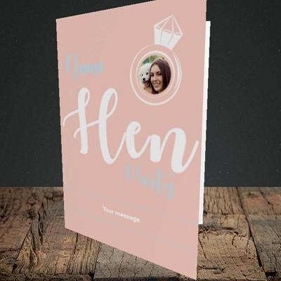 Picture of Hen Party Peach, Wedding Design, Portrait Greetings Card