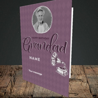 Picture of Grandad Gramophone, Birthday Design, Portrait Greetings Card
