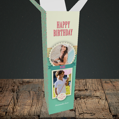 Picture of Roses, Birthday Design, Upright Bottle Box