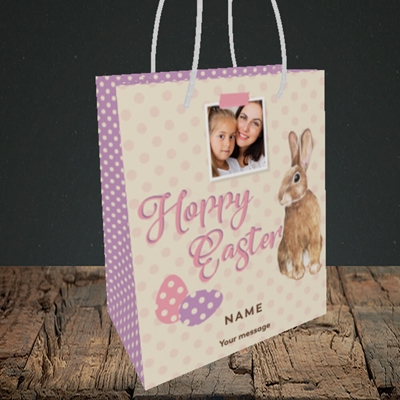 Picture of Spotty Hoppy Easter, Easter Design, Small Portrait Gift Bag