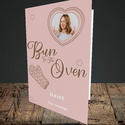 Picture of Bun In The Oven, Pregnancy Design, Portrait Greetings Card