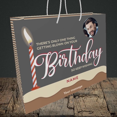Picture of Wishing To Be Blown, Birthday Design, Medium Landscape Gift Bag