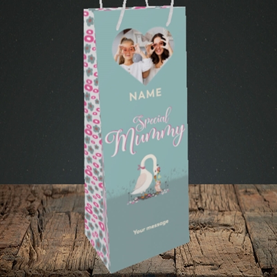 Picture of Mummy Swan, Mother's Day Design, Bottle Bag