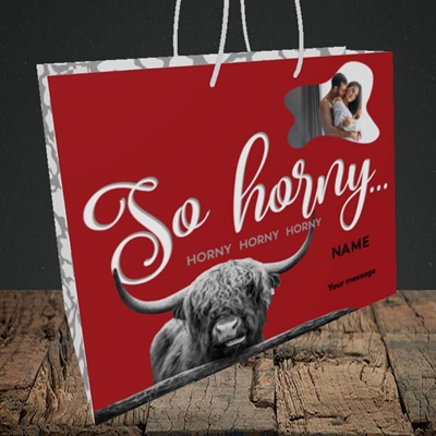 Picture of So Horny, Valentine's Design, Medium Landscape Gift Bag