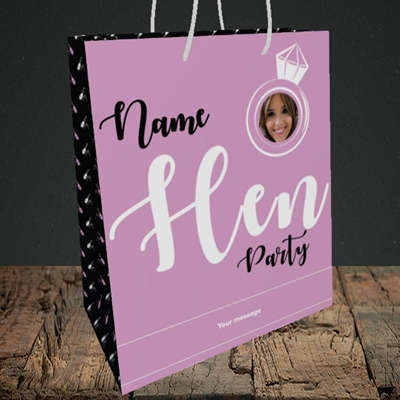Picture of Hen Party Purple, Wedding Design, Medium Portrait Gift Bag