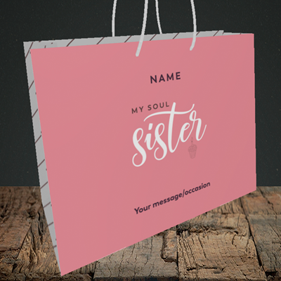 Picture of Soul Sister, (Without Photo) Birthday Design, Medium Landscape Gift Bag