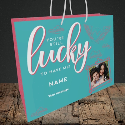 Picture of Still Lucky To Have Me, Anniversary Design, Medium Landscape Gift Bag