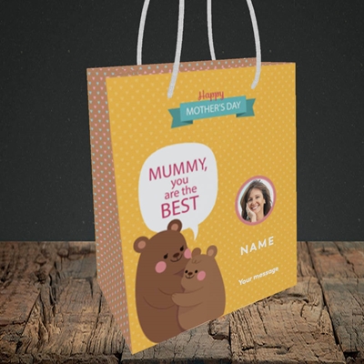 Picture of Mummy You Are The Best Bear, Mother's Day Design, Small Portrait Gift Bag