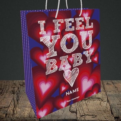 Picture of I Feel You Baby(Without Photo), Valentine's Design, Medium Portrait Gift Bag