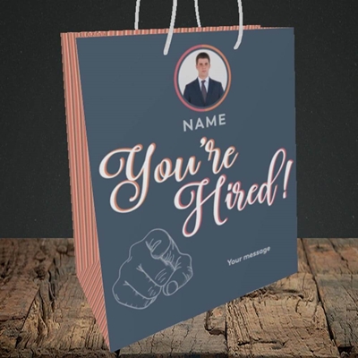 Picture of You're Hired, New Job Design, Medium Portrait Gift Bag 