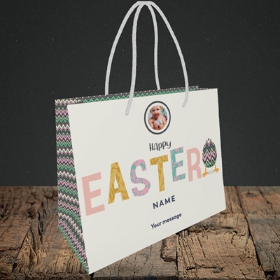 Picture of Happy Walking Egg, Easter Design, Small Landscape Gift Bag
