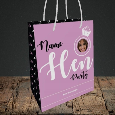 Picture of Hen Party Purple, Wedding Design, Small Portrait Gift Bag