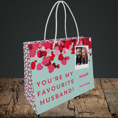 Picture of Favourite Husband, Valentine's Design, Small Landscape Gift Bag