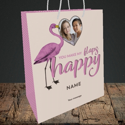 Picture of Happy Flaps, Valentine's Design, Medium Portrait Gift Bag