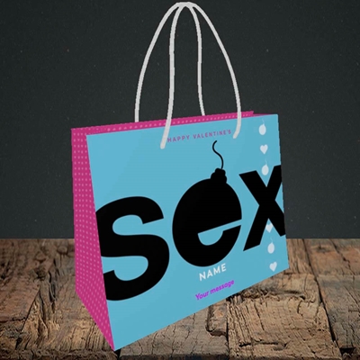 Picture of Sex Bomb - Blue(Without Photo), Valentine's Design, Small Landscape Gift Bag
