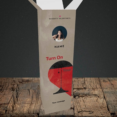 Picture of Turn On Your Red Light, Valentine's Design, Upright Bottle Box