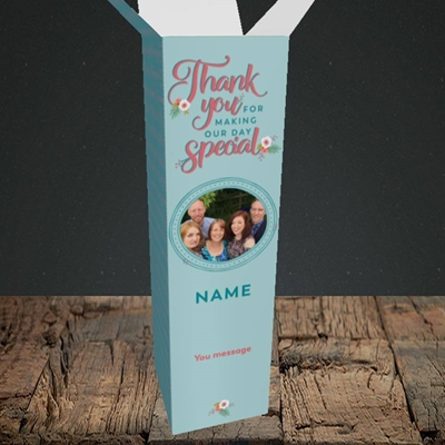 Picture of Thank You, Wedding Design, Upright Bottle Box