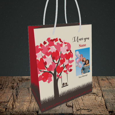 Picture of Lovebirds, Valentine's Design, Small Portrait Gift Bag