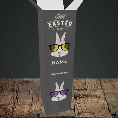 Picture of Hipster Bunnies(Without Photo), Easter Design, Upright Bottle Box