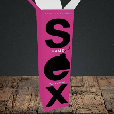 Picture of Sex Bomb - Pink(Without Photo), Valentine's Design, Upright Bottle Box