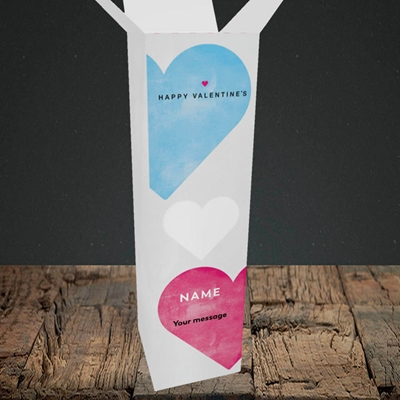 Picture of Joined Hearts (textured)(Without Photo), Valentine's Design, Upright Bottle Box