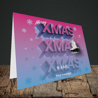 Picture of Xmas Ice Skates(Without Photo), Christmas Design, Landscape Greetings Card