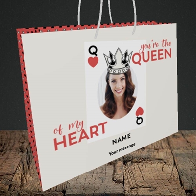 Picture of Queen Of My Heart, Valentine's Design, Medium Landscape Gift Bag
