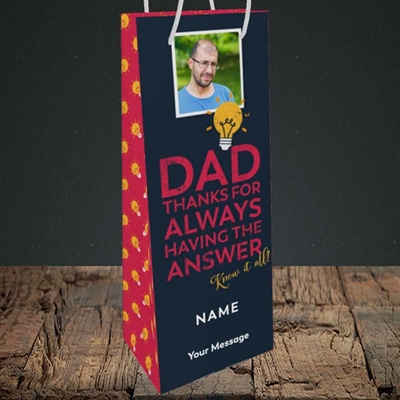 Picture of Know It All, Father's Day Design, Bottle Bag