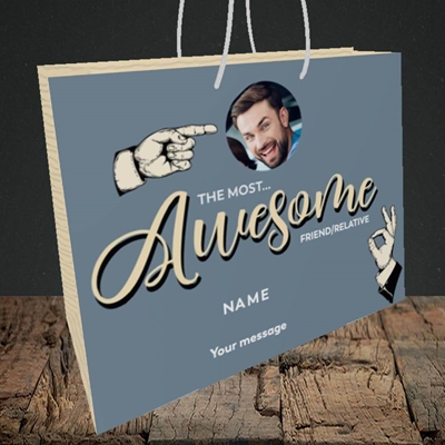 Picture of Awesome Person, Thank You Design, Medium Landscape Gift Bag