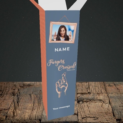 Picture of Fingers Crossed, Good Luck Design, Upright Bottle Box