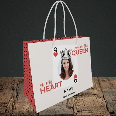 Picture of Queen Of My Heart, Valentine's Design, Small Landscape Gift Bag