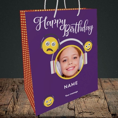 Picture of Smileys, Birthday Design, Medium Portrait Gift Bag