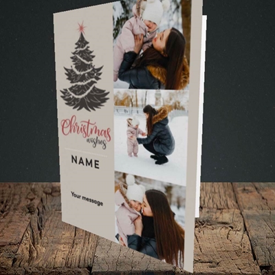 Picture of Tree & Wishes, Christmas Design, Portrait Greetings Card