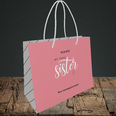 Picture of Soul Sister, (Without Photo) Birthday Design, Small Landscape Gift Bag