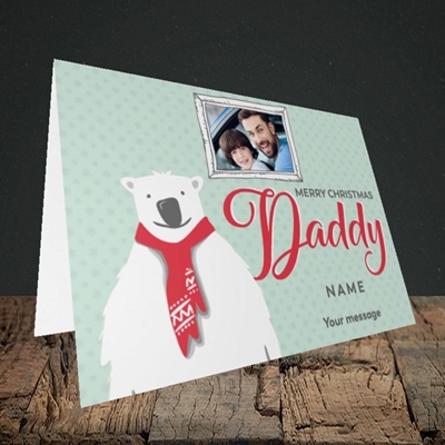 Picture of Daddy Polar Bear, Christmas Design, Landscape Greetings Card