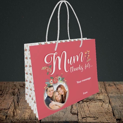 Picture of Mum Thanks For..., Mother's Day Design, Small Landscape Gift Bag