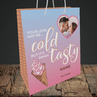 Picture of Cold But Tasty, Valentine's Design, Medium Portrait Gift Bag