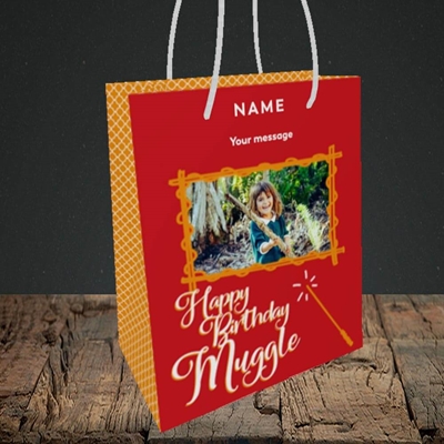 Picture of Muggle, Birthday Design, Small portrait Gift Bag