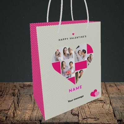 Picture of Heart Multi Photo, Valentine's Design, Small Portrait Gift Bag