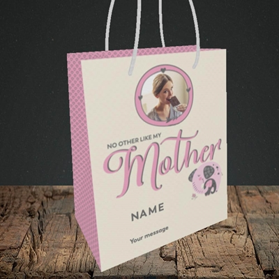 Picture of My Mother, Birthday Design, Small portrait Gift Bag