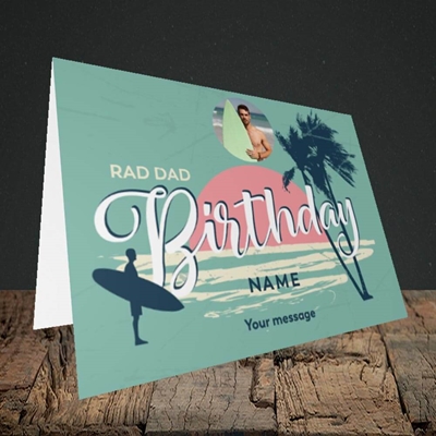 Picture of Rad Dad Surf, Birthday Design, Landscape Greetings Card