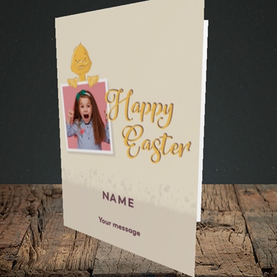 Picture of Duckling Polaroid, Easter Design, Portrait Greetings Card