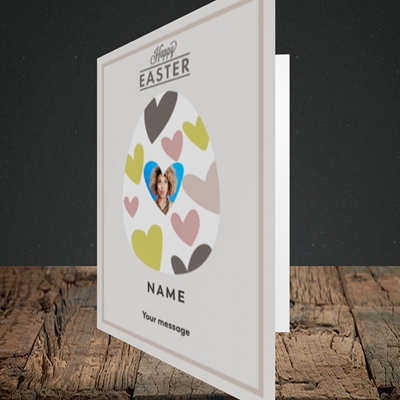 Picture of Egg Of Hearts, Easter Design, Portrait Greetings Card