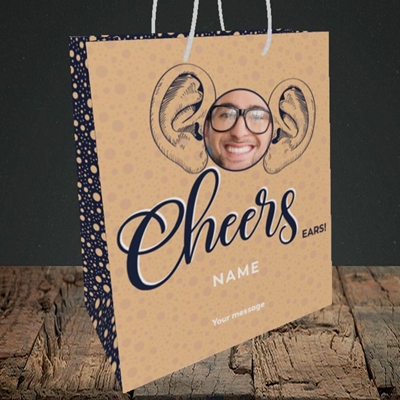 Picture of Cheers Ears, Thank You Design, Medium Portrait Gift Bag